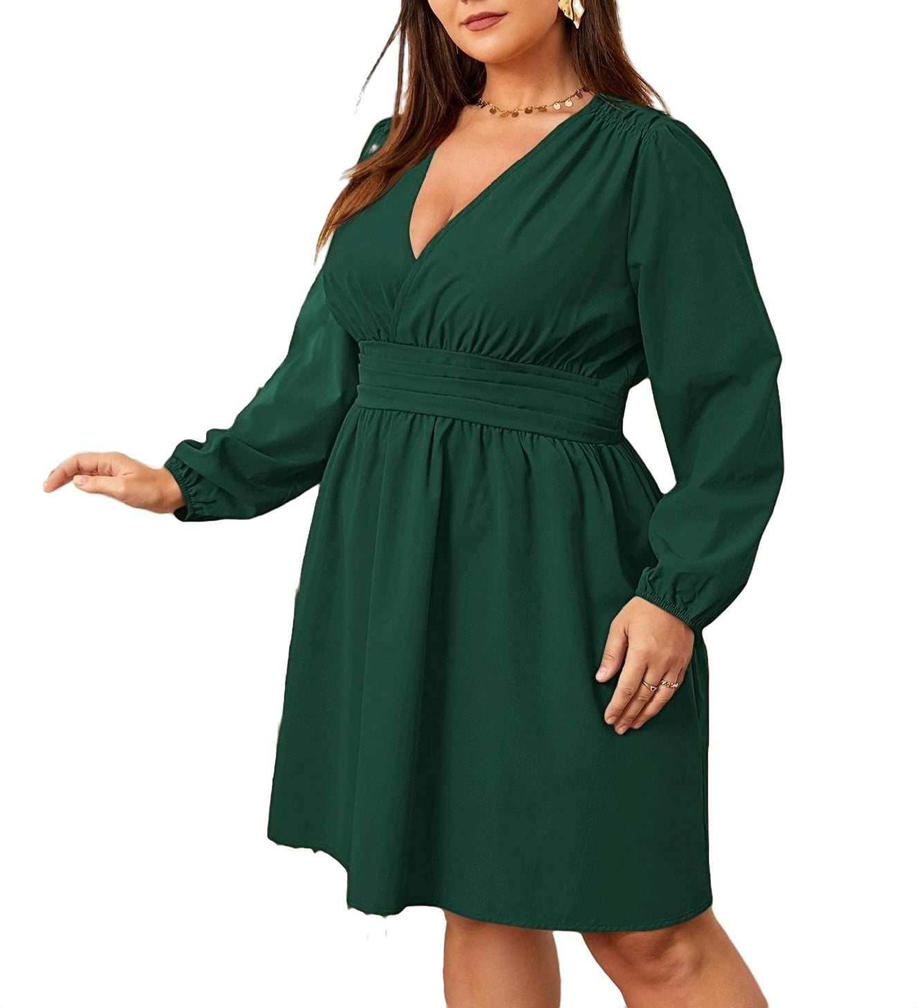 casual dress woman Maxi linen dress long sleeve dress in dark green (505) casual dress woman Maxi linen dress long sleeve dress in dark green (505)