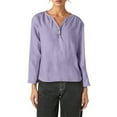 thumbnail image 1 of Casual Solid Long Sleeve V Neck T Shirt, 1 of 2