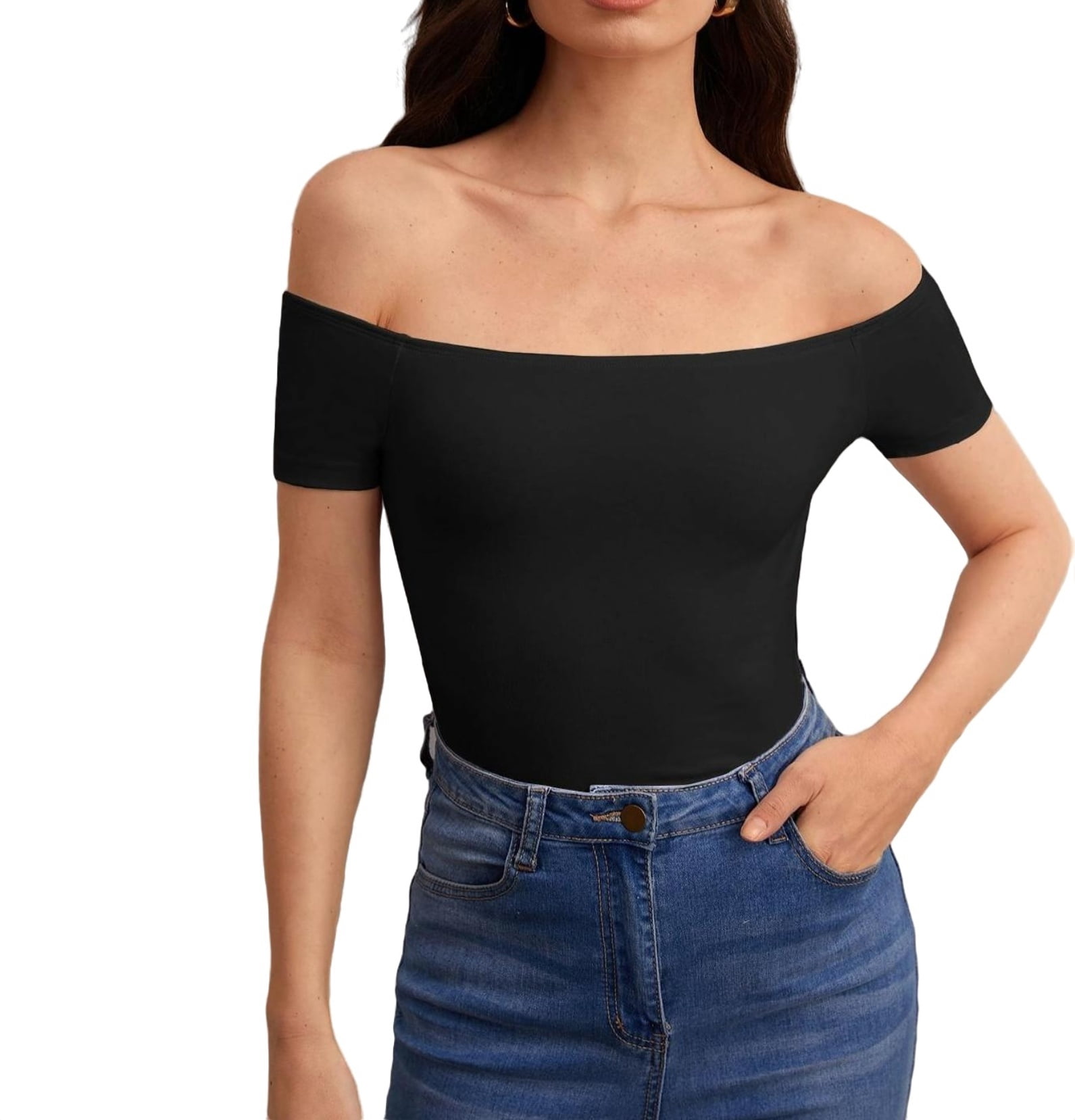 black off the shoulder top walmart