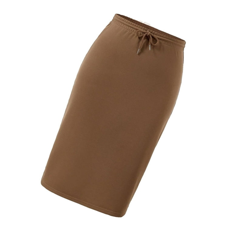 Casual Solid Pencil Skirt Brown Plus Size Skirts Walmart
