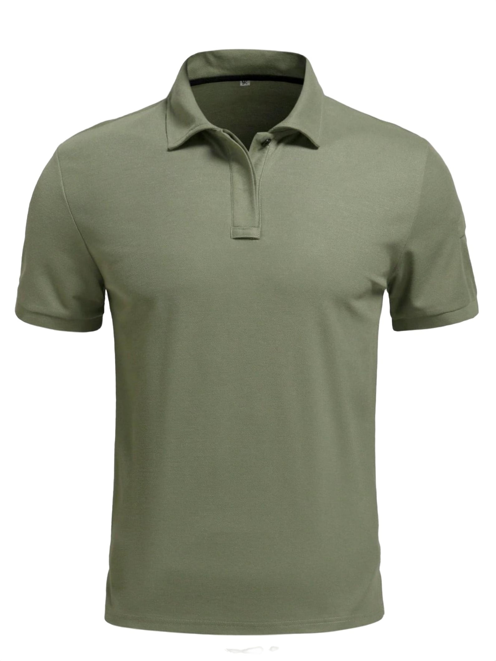 Army Green Floral Mens Slim Fit Polo Shirts - 100% Soft Cotton - Tailored Comfortable Fit
