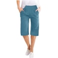 thumbnail image 1 of Casual Solid Pull-on Shorts for Women Cozy Lightweight Wide Leg Shorts Summer Trendy Beach for Lounge Daily, 1 of 7