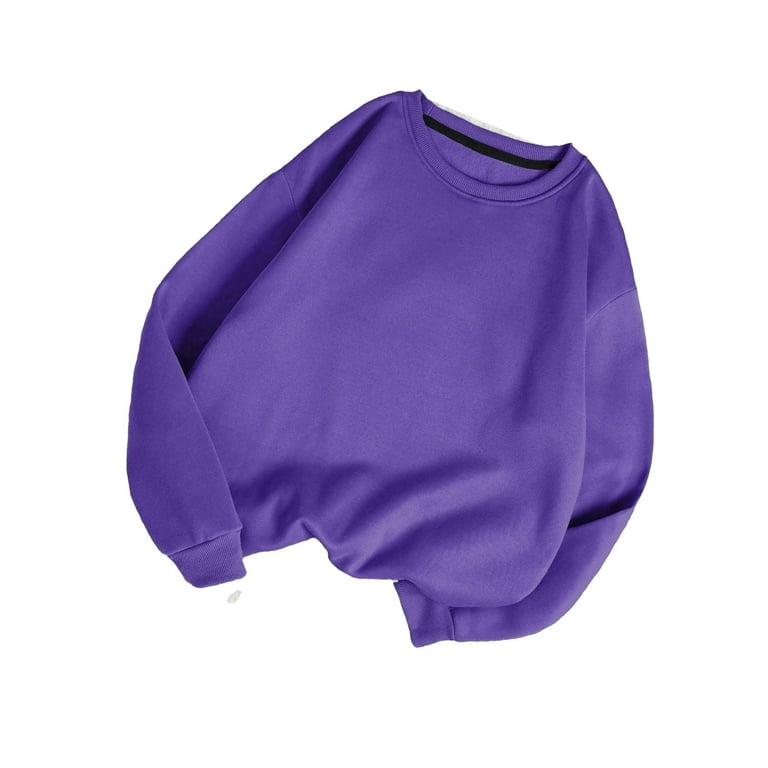 PURPLE LONG SLEEVES SWEATER IN CREPE FRENCH TERRY, BABY PURPLE LONG SLEEVES SWEATER IN CREPE FRENCH TERRY, BABY