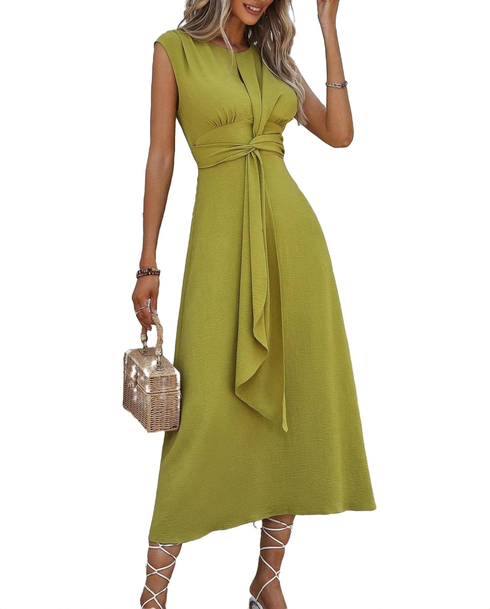 Olive green dress women hotsell