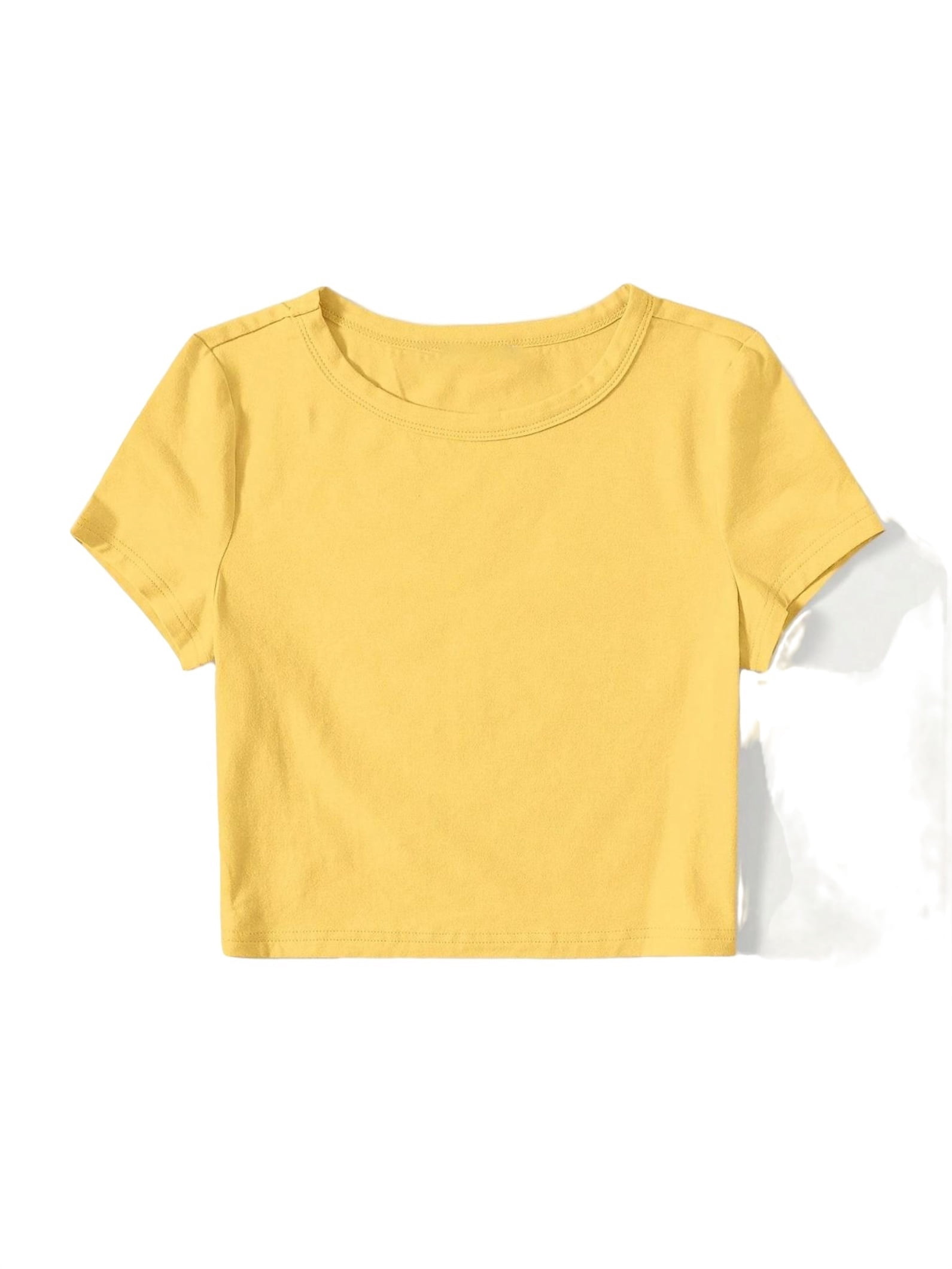 yellow crop tee