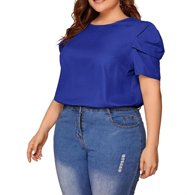 royal blue plus size blouse