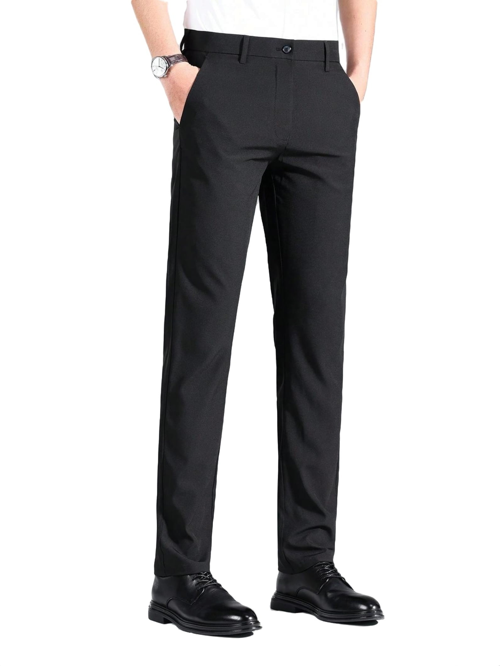 Casual Solid Skinny Black Men Pants (Men's) - Walmart.com