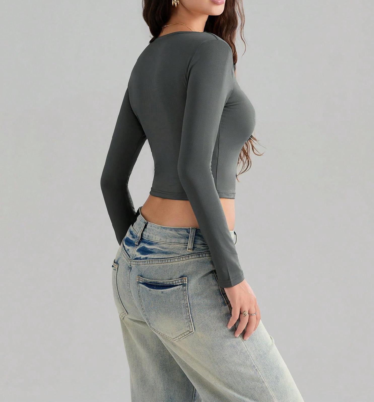 LYANER Women's Casual Solid Square U Neck Bell Nigeria | Ubuy