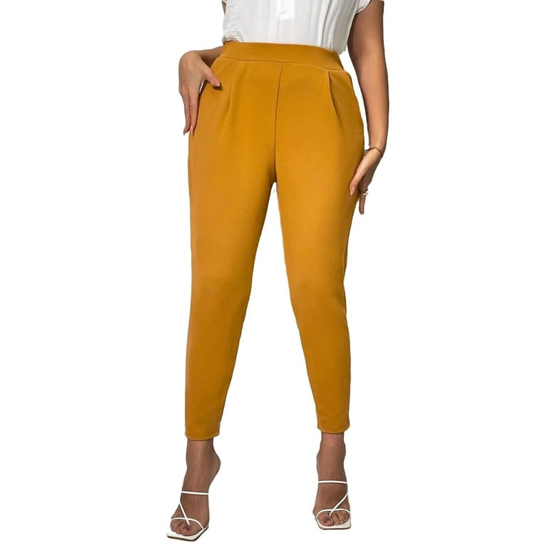 Mustard jeggings plus size hot sale