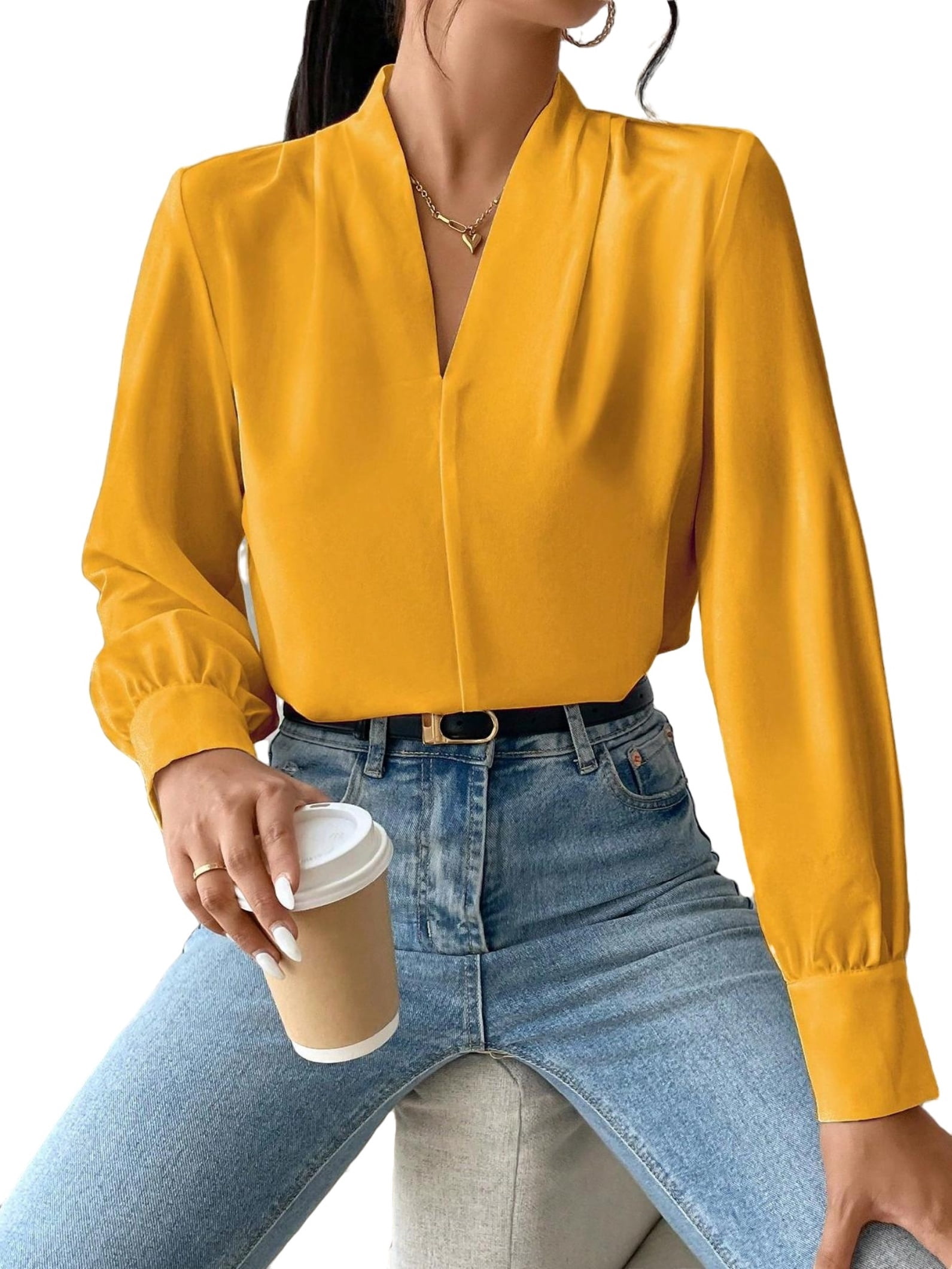 yellow blouses for ladies