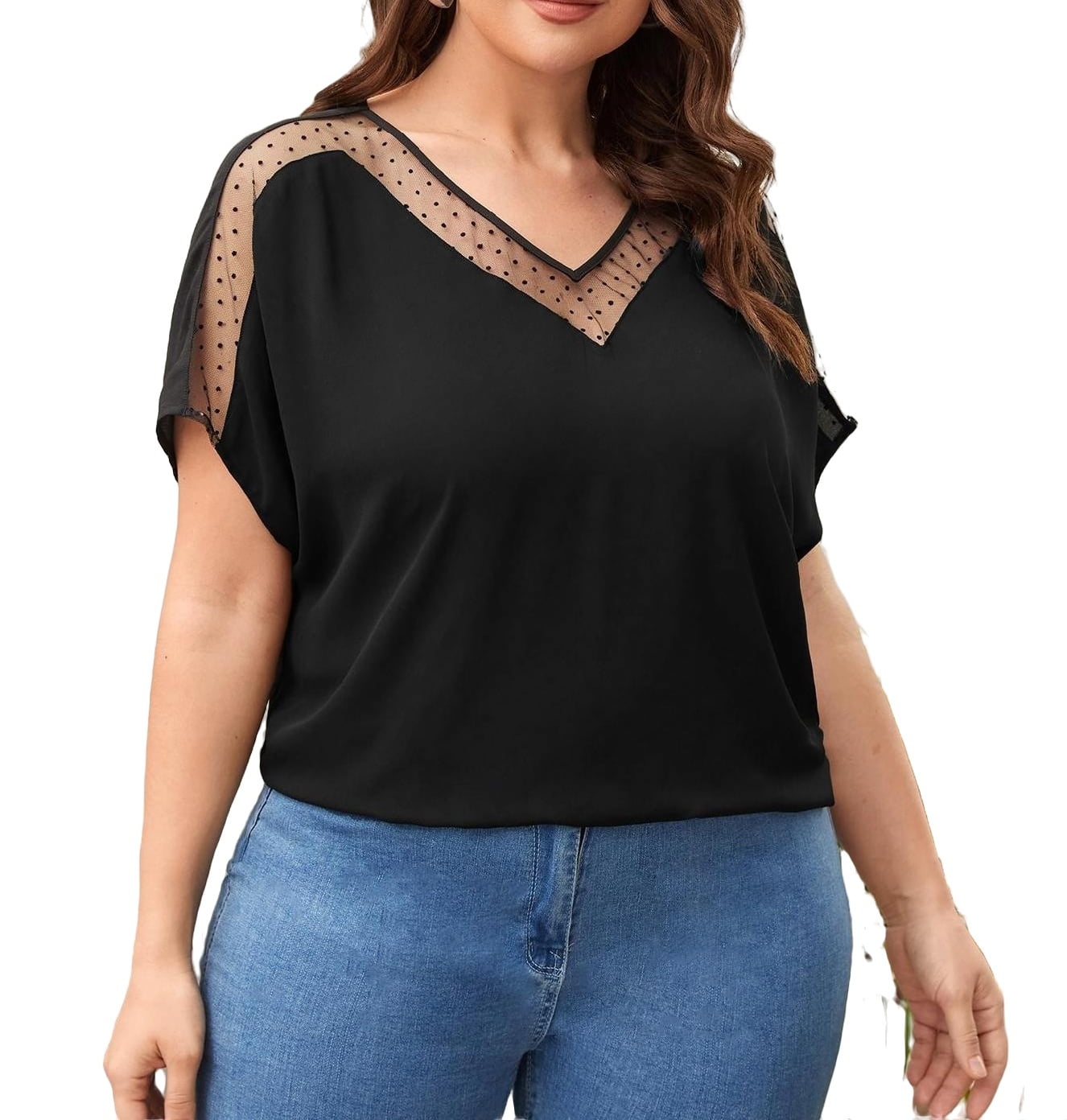 plus size v neck tops