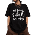 thumbnail image 1 of Casual Spiritual Resilience Print Womens Short Sleeve T-Shirt Oversized Black Tops, 1 of 5