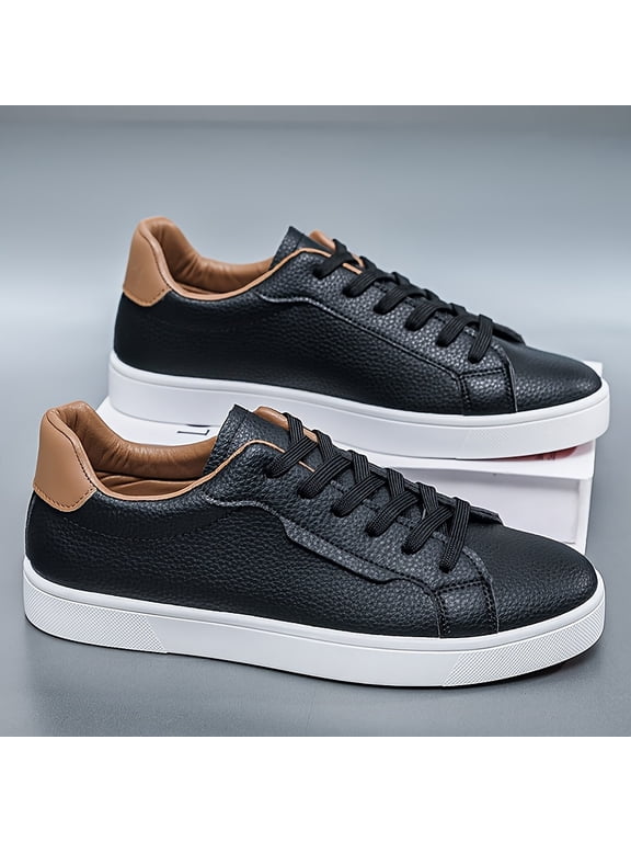 Casual Sports Footwear for Men Made These Solid Color Board Shoes Are Suitable for Outdoor Activities, Offering Of , And a Round Toe. Featuring a Low-Top Design with Laces, a Flat Anti-Slip Sole,