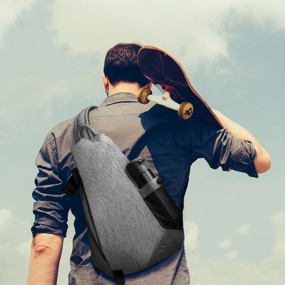 Casual Sports Shoulder Bag Cross Body Riding Backpack,Light Grey