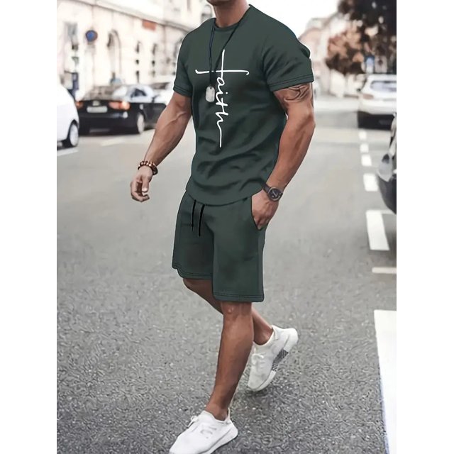 Casual Sports Suit Round Neck Short Sleeve 3d Digital Printing Design