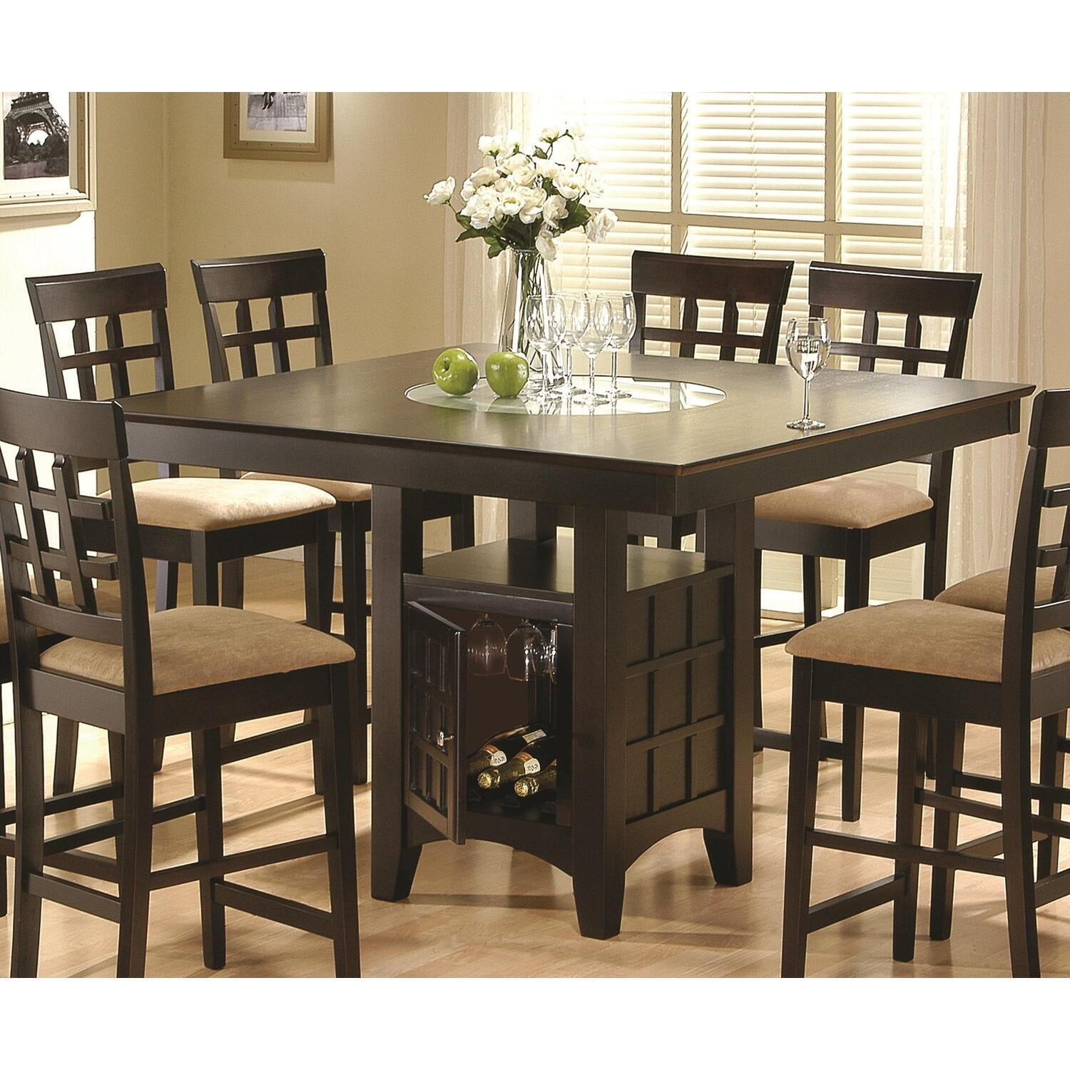 Casual Square Counter Height Dining Table in Cappuccino Finish