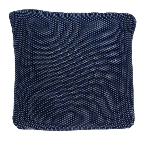 Casual Square Sweater Knit Navy Blue Accent Pillow Cover