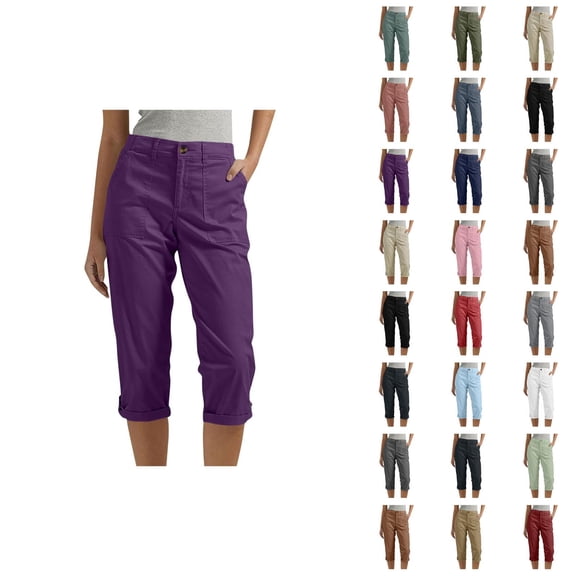 Casual Straight Leg Cargo Pants With Button Front For Summer Comfort And Daily Wear