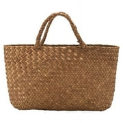 LOJOUTYE Casual Straw Bag Natural Wicker Tote Bags Women Braided
