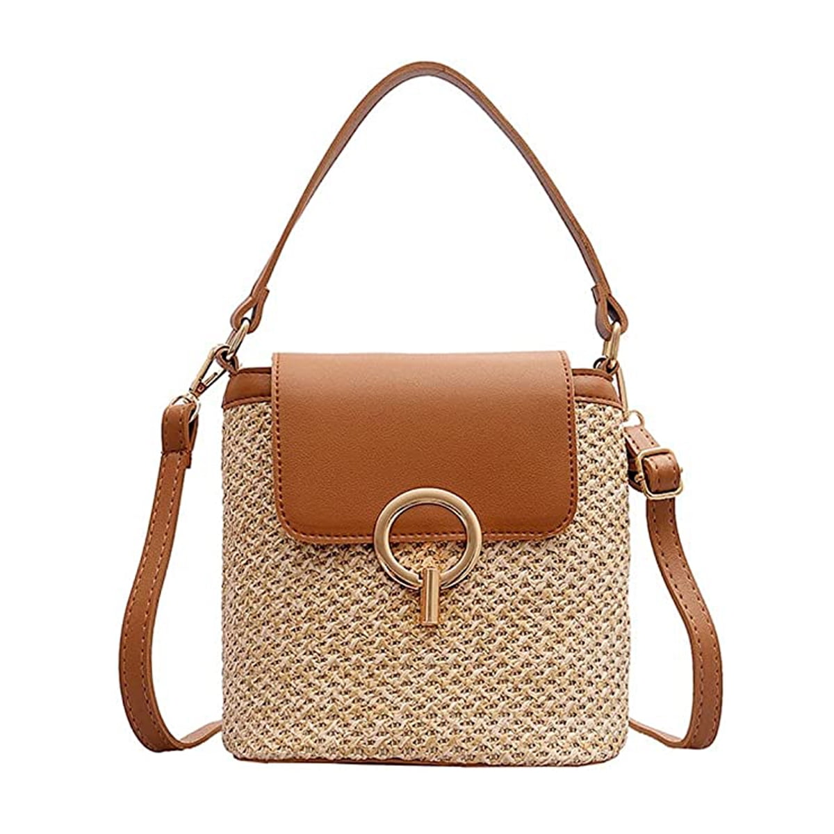 Bangyan Fashion Small Straw Crossbody Bag for Women, Beach
