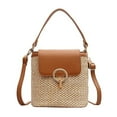 thumbnail image 1 of Casual Straw Women Shoulder Crossbody Bags 2023 New Handbag Purses Summer Beach Messenger Travel Bag-Brown, 1 of 8