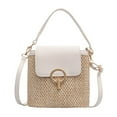 thumbnail image 1 of Casual Straw Women Shoulder Crossbody Bags 2023 New Handbag Purses Summer Beach Messenger Travel Bag-White, 1 of 8