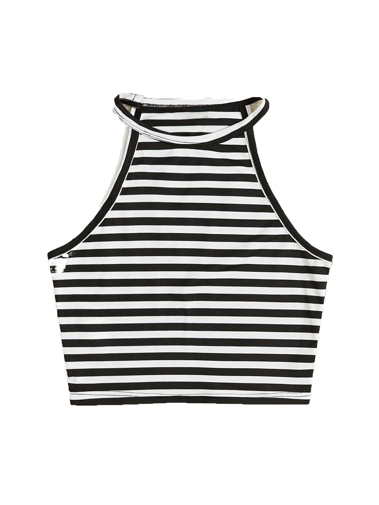 black and white striped halter top