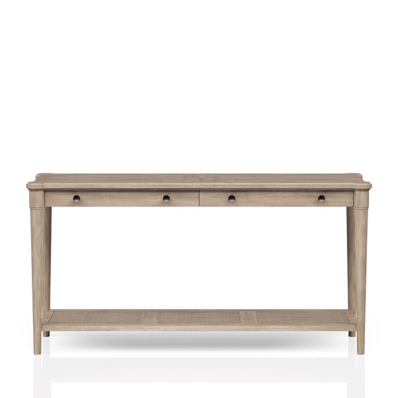 Casual Style Table In Sand Finish With Drawer And Shelf 29.8 In. Height Color
