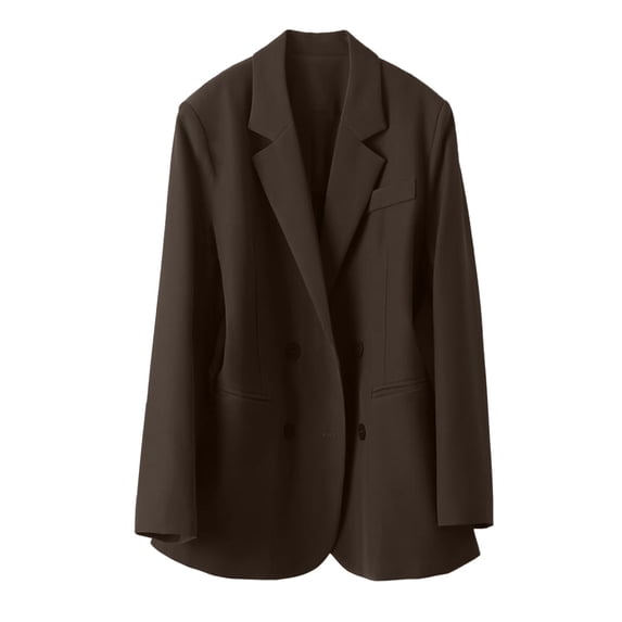 Casual Suit Blazers for Women Long Sleeve Trendy Double-Breasted Work Office Jackets Comfy Clothes for Spring Fall