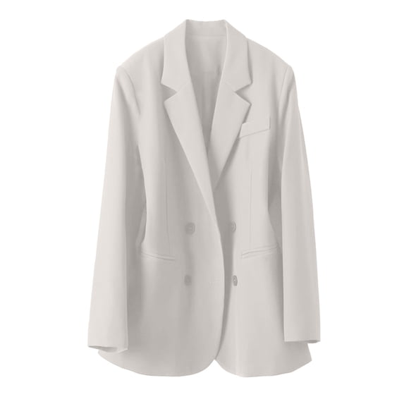 Casual Suit Blazers for Women Long Sleeve Trendy Double-Breasted Work Office Jackets Comfy Clothes for Spring Fall