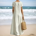 thumbnail image 1 of Casual Summer Dress for Everyday Wear Lightweight Loose Fit Short Sleeves Solid Color Style Women’s Casual Tennis Dress Female Everyday Attire White M, 1 of 6