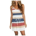 thumbnail image 1 of Casual Summer Dresses For Women Sleeveless V-Neck Drawstring Waist Beach Cover up Mini Short Swing Dress with Pockets, 1 of 7