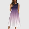 thumbnail image 1 of Casual Summer Dresses for Women, Fashion Women's Dresses Summer Casual Round Neck Sleeveless Solid Beach Sundresses Boho Dress(Purple,L), 1 of 9