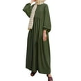 Casual Summer Dresses for Women Retro Dress Long Puff Sleeve Abaya
