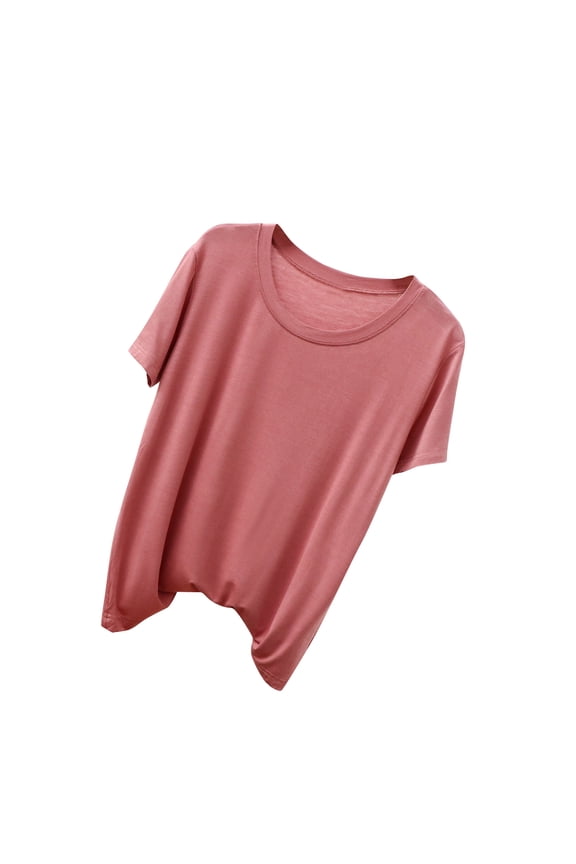 Casual Summer Short Sleeve High Low Loose T Shirt Basic Tees Tops for Women