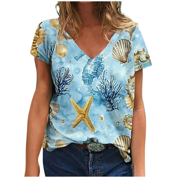 Casual Summer Tops for Women Over 50 Short Sleeve Shirts for Women Fitted Try Before You Buy
