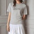thumbnail image 1 of Casual "Support Women" graphic Short Sleeve Round Neck Tee T-shirt top cotton comfortable Gray S-3XL, 1 of 4