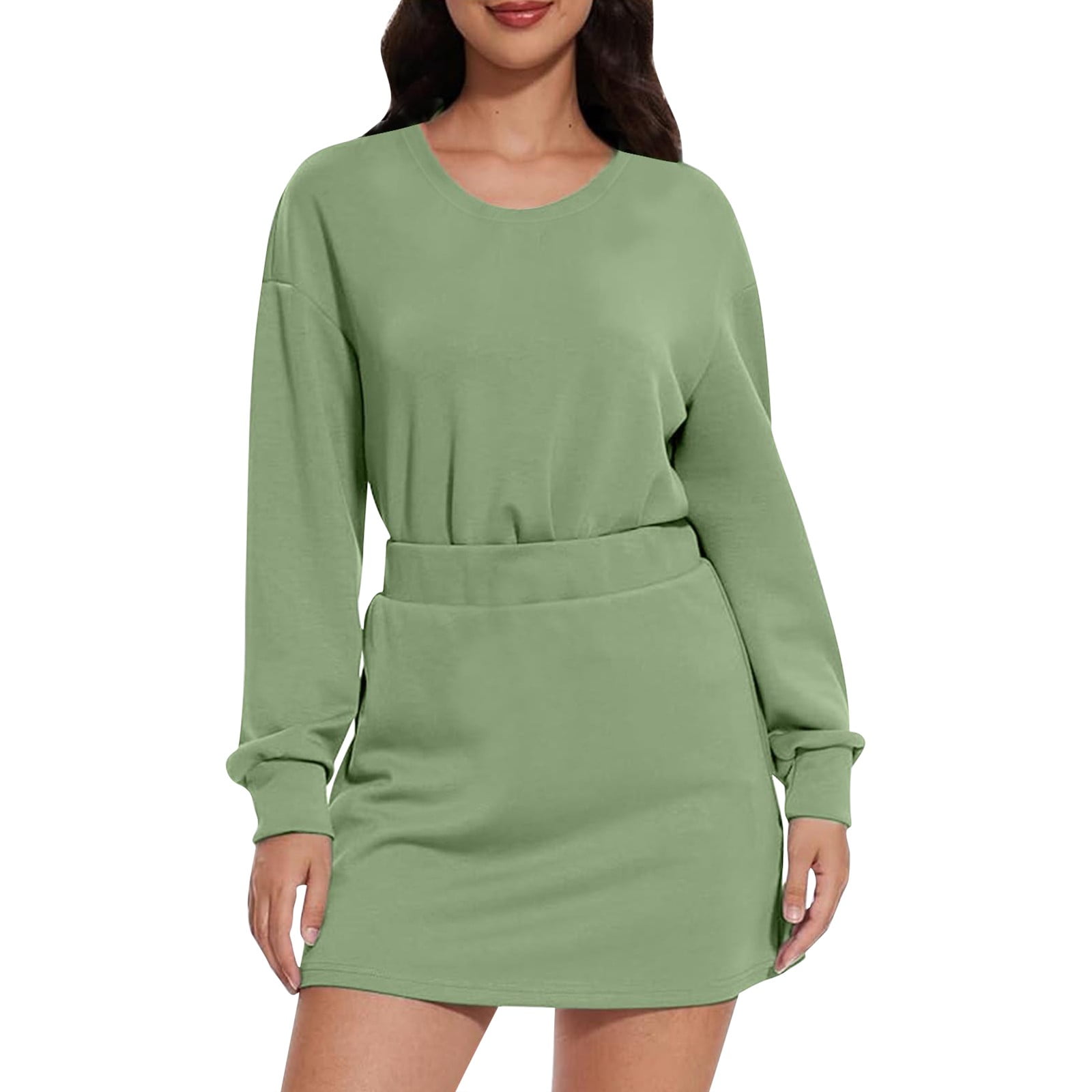 Casual Sweatshirt Sweatshirt Skirt Matching Set Casual Tennis Jogging