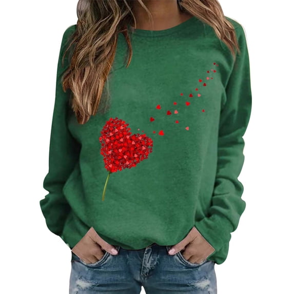 Casual Sweatshirt for Women Long Sleeve Crewneck Fall Clothes Fashion Trendy Outfits Oversized Comfy Pullover Winter Basic