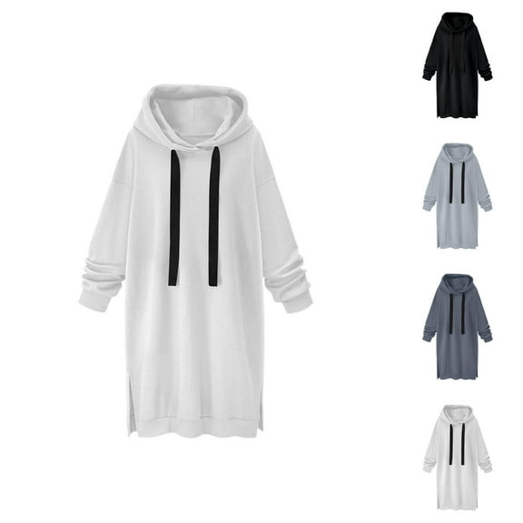 Casual Sweatshirt for Women Oversized Hoodie Womens Hoodie Zip Up Hoodie Daily Women's Long Hooded Lined Sweater Dress