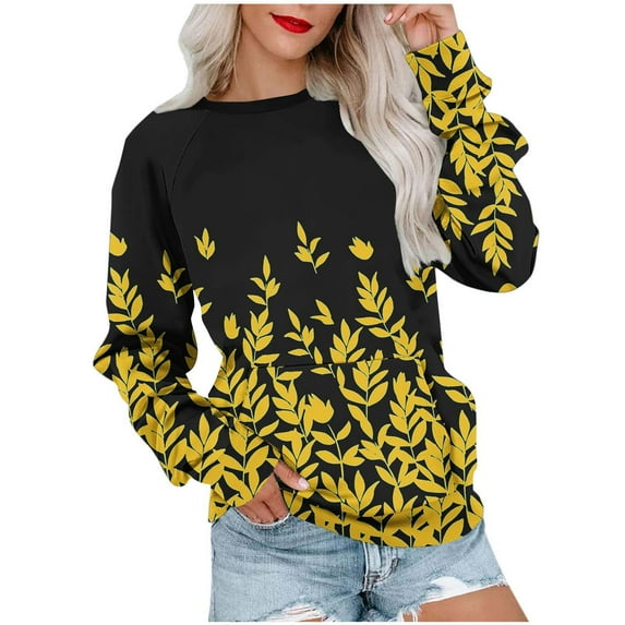 Casual Sweatshirts for Women,Trendy Women's Leisure Wear Sweatshirt with Colour Blocking Loose Pullover Crew Neck Long Sleeve Gym Tops Pocket Fitness Fall Winter Fashion Sportswear