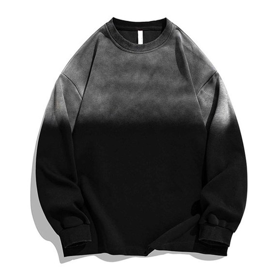 Casual Sweatshirts for Men Long Sleeve Crewneck Shirts Mens Trendy Gradient Printed Pullover Basic Going-Out Streetwear Sweatshirt Tops