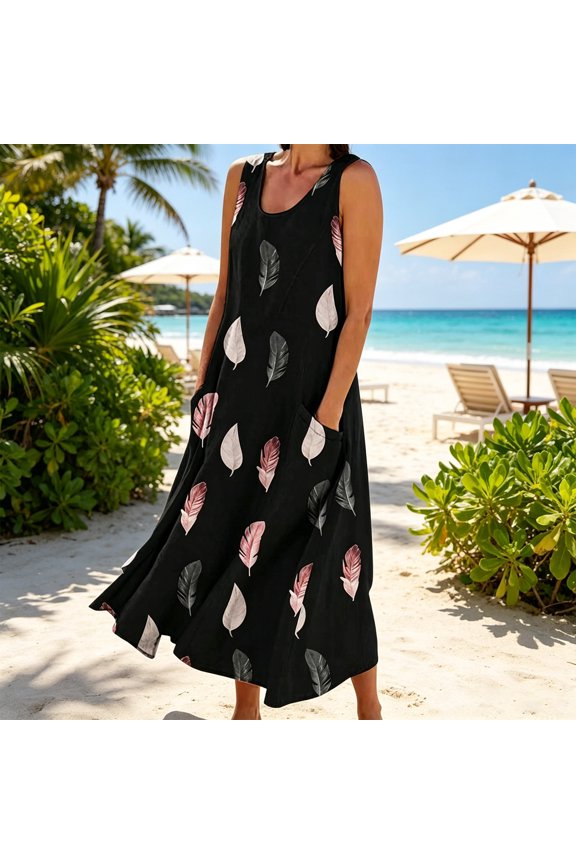 Casual Swing Dress for Everyday wear with Loose Fit Short Sleeves and Long Vest Style for Spring Summer Autumn Street Fashion Black XL
