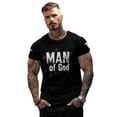 thumbnail image 1 of [Casual T-Shirt] Polyester Casual Man of God Printed T-Shirt | Crew Neck, Regular Fit, Short-Sleeve, Slight Stretch, 1 of 4