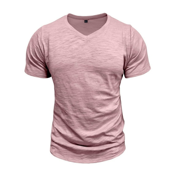 Casual T Shirts for Men Short Sleeve V Neck Going-Out Tees Tops Mens Pullover Solid Color Breathable Basic Loungewear Workout Tshirts Shirt