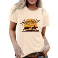 thumbnail image 1 of Casual T Shirts for Women Horse Letter Print Short Sleeve Crew Neck Graphic Tunic Tops, 1 of 4