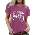 thumbnail image 1 of Casual T Shirts for Women Letter Print Short Sleeve Crew Neck Graphic Fashion Tunic Tops, 1 of 4