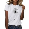 thumbnail image 1 of Casual T-shirts for Women Sunflower Print Crew Neck Short Sleeve Tops Soft Base Pullover Graphic Tees (XL, White 04), 1 of 5