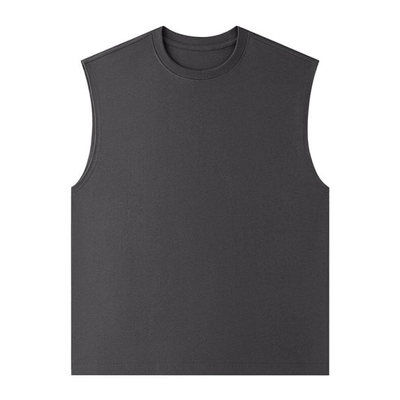 Casual Tank Top for Men Basic Cotton Comfortable Round Neck Solid Color Tank Tops Breathable Cooling Workout Tee