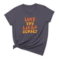 thumbnail image 1 of Casual Tees For Women 2024 Trendy Valentine'S Day Love You Likea Sunset Printed Crewneck Short Sleeved Tshirts, 1 of 5